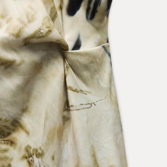 ZARA SATIN EFFECT MIDI DRESS - Picture 2 of 2